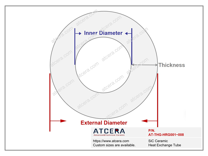 Drawing of SiC Ceramic Heat Exchange Tube