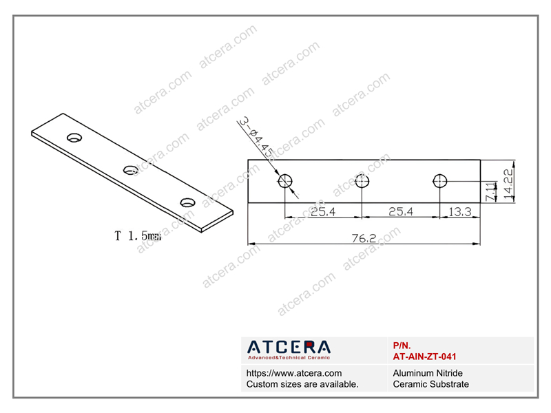 Drawing of AlN Substrate AT-AIN-ZT-041