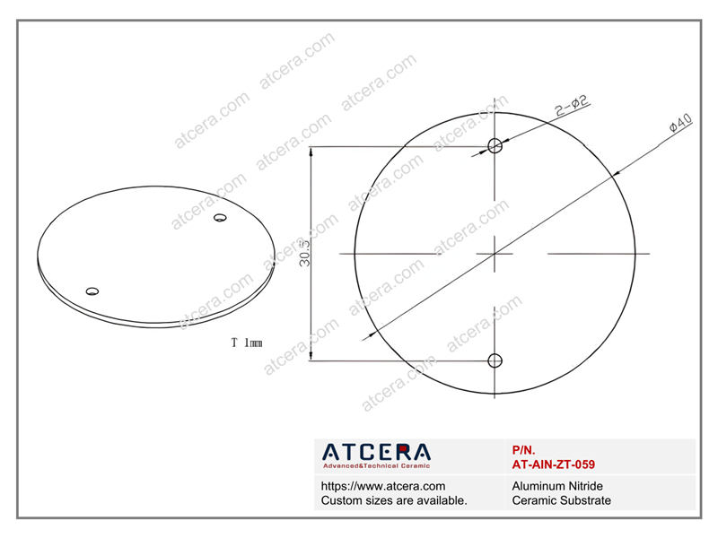 Drawing of AlN Substrate AT-AIN-ZT-059