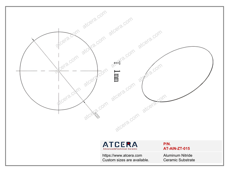Drawing of AlN Substrate AT-AIN-ZT-015