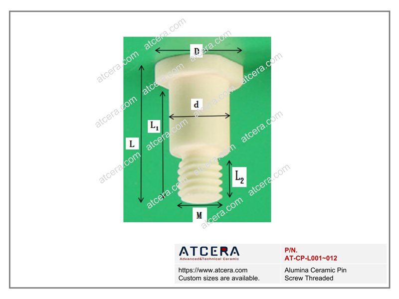 Drawing of Alumina Ceramic Pin Screw Threaded