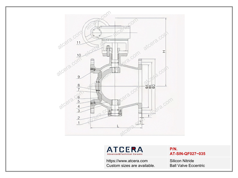 Drawing of Silicon Nitride Ceramic Ball Valve Eccentric